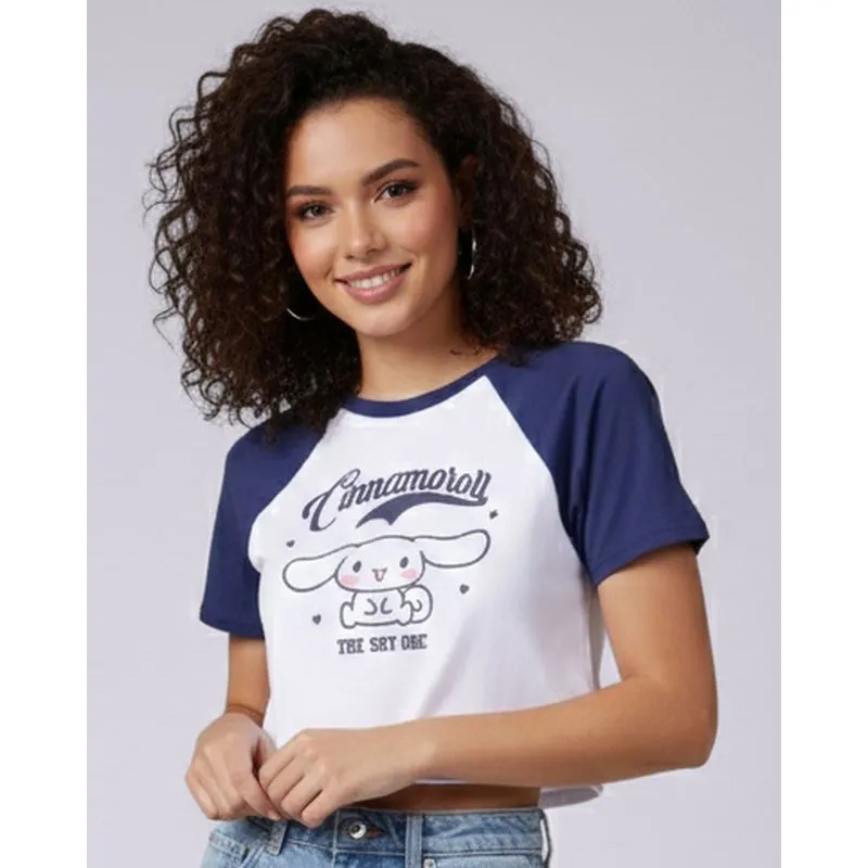 Camiseta Cropped Feminina Cinnamoroll Branca GG