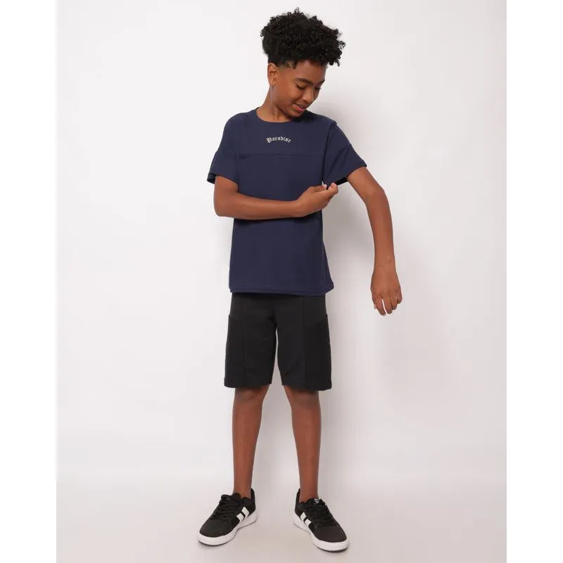 Bermuda Juvenil Moletinho com Cordão Preto 14