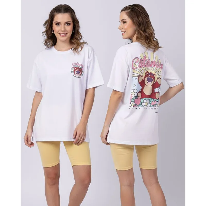 Camiseta Feminina Algodão Estampada Disney Lotso Branca P