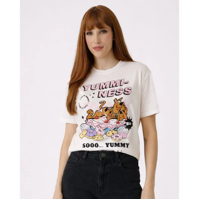 Camiseta Feminina Algodão Estampa Scooby-Doo Off White M