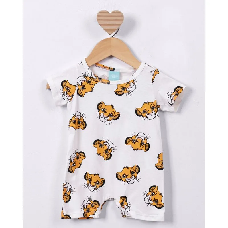 Macaquinho Bebê Algodão Disney Rei Leão Off White M