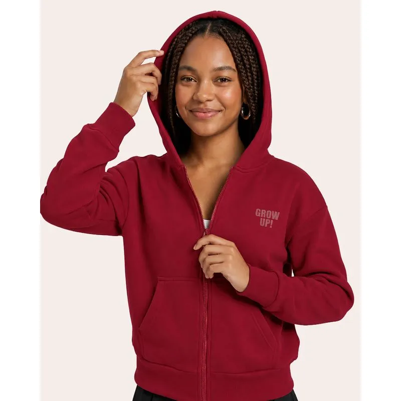 Jaqueta Moletom Feminina com Capuz Grow Up Vermelha M