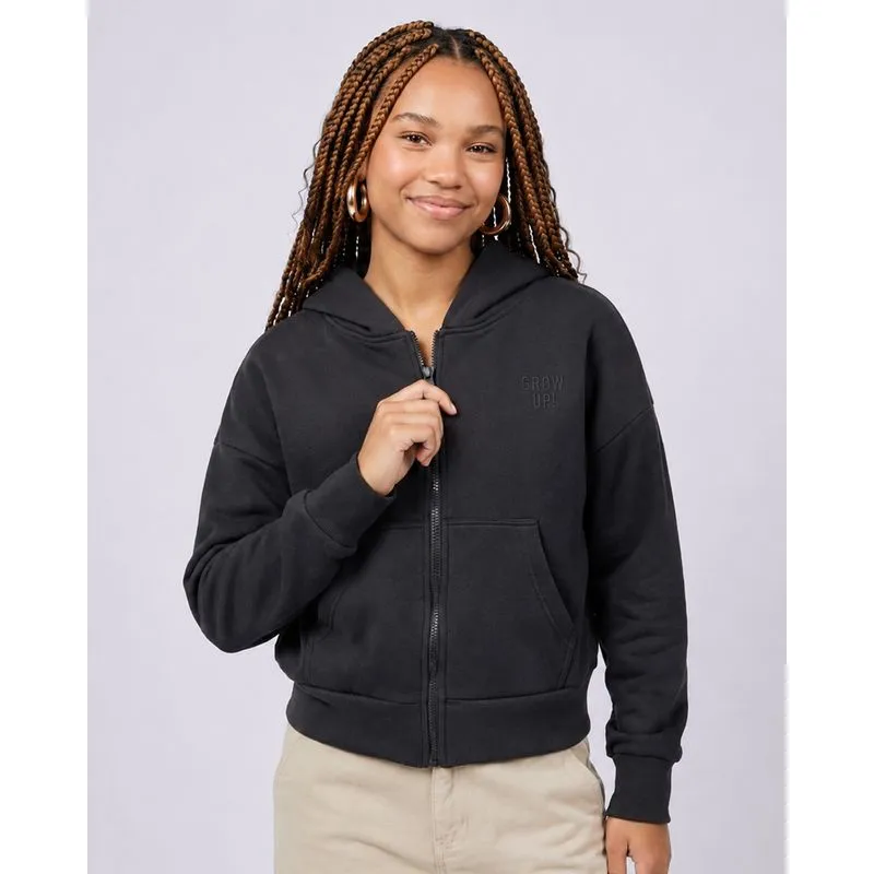Jaqueta Moletom Feminina com Capuz Grow Up Cinza G