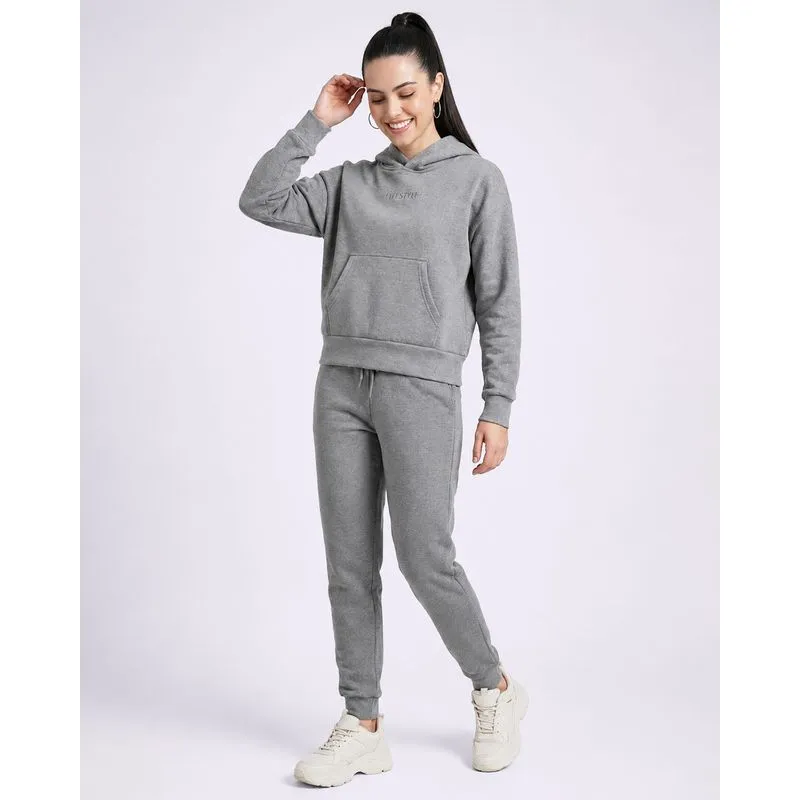 Calça Moletom Feminina Jogger com Bolsos Cinza M