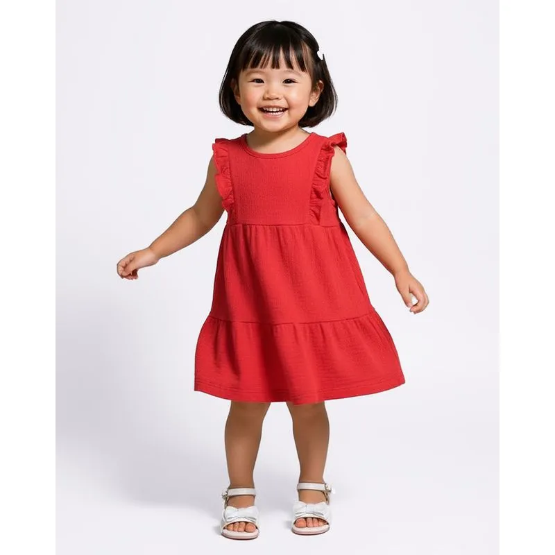 Vestido Bebê Texturizado com Babadinhos Vermelho 2