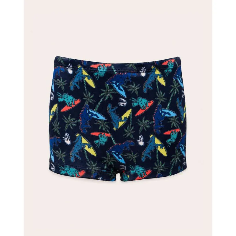 Sunga Infantil Boxer Estampa Dinossauro Proteção UV50+ Marinho 6