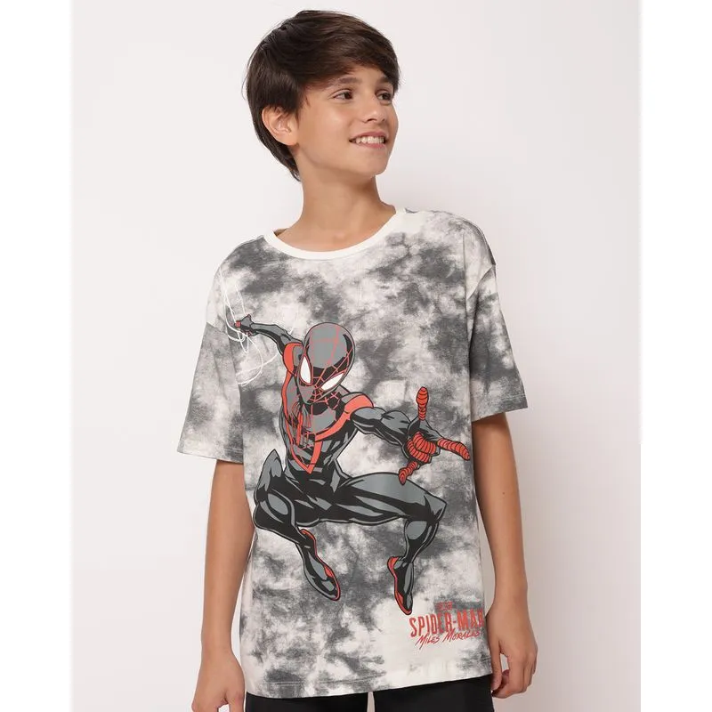 Camiseta Juvenil Marvel Estampa Homem Aranha Cinza 8