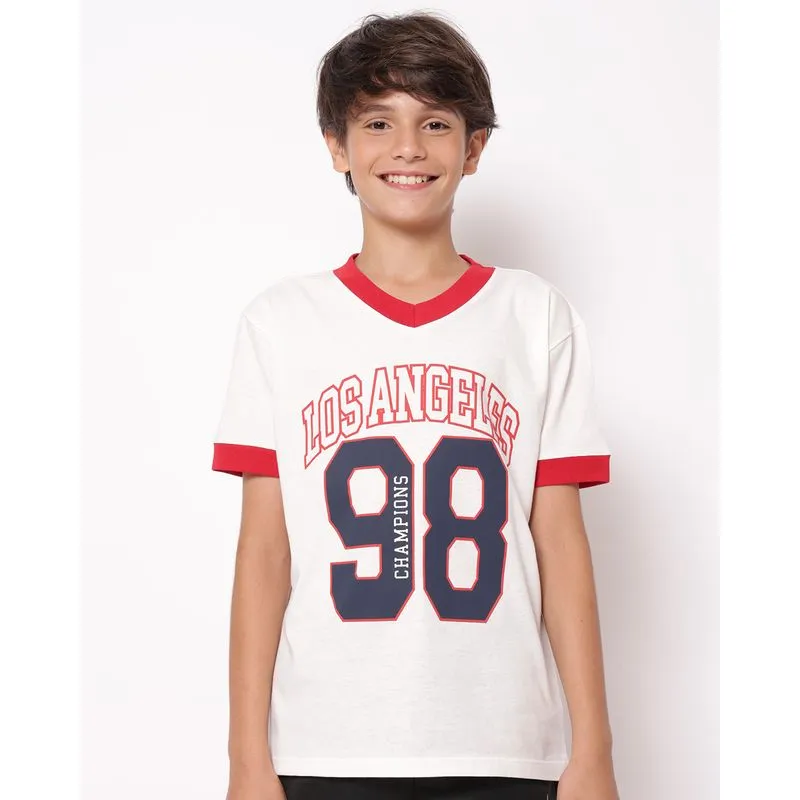 Camiseta Juvenil Manga Curta Basquete Off White 4
