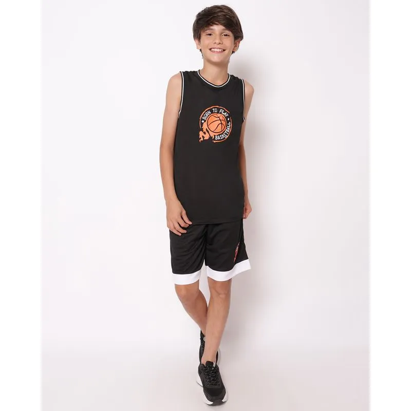 Bermuda Juvenil Dry Fit Basquete Preta 12