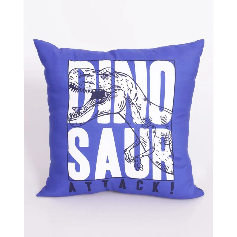 Almofada Infantil Estampada Dinossauro 40 cm x 40cm Azul UN