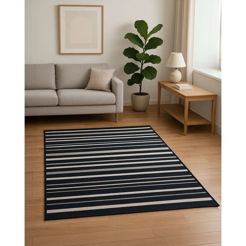 Tapete J. Serrano 100cm x 150cm Domani Listrado Azul UN