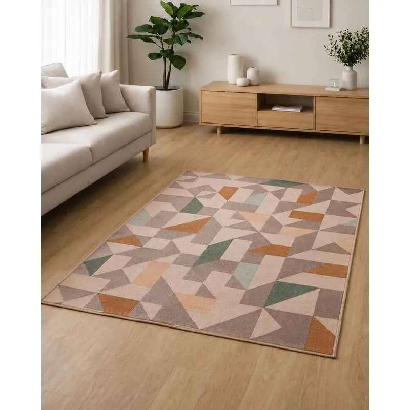 Tapete Domani 100cm x 150cm Estampado Bege UN