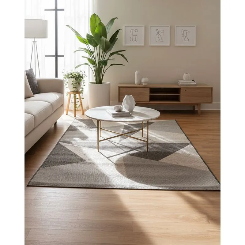 Tapete Slim Prisma 150cm x 200cm Estampa Trançada Cinza UN