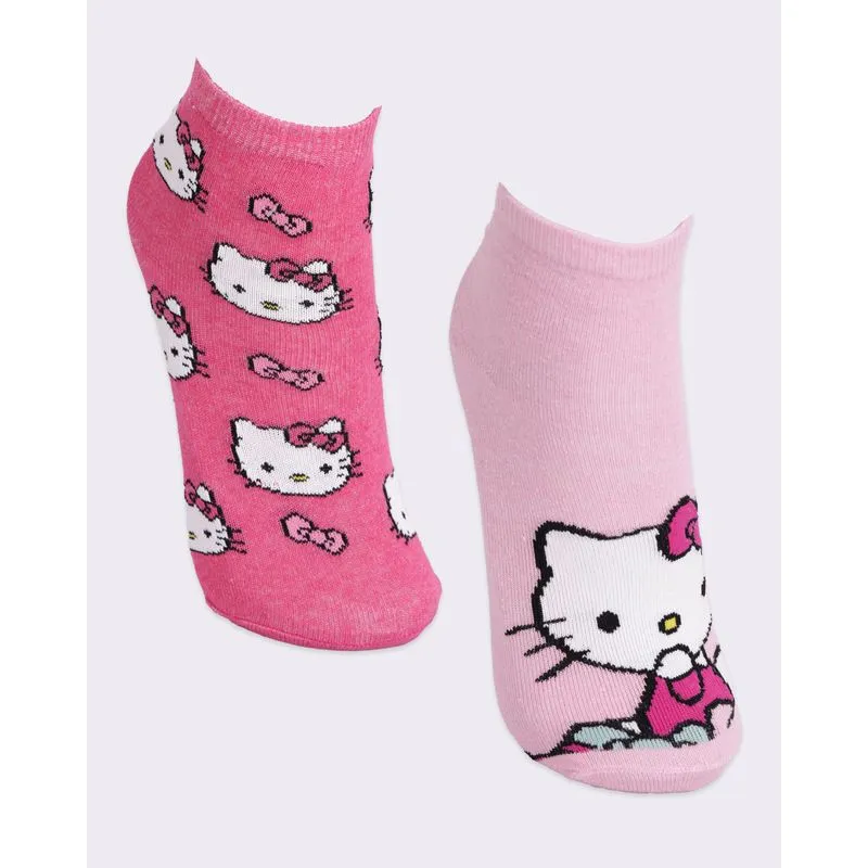 Kit 2 Pares de Meias Infantil Cano Médio Hello Kitty Rosa 22 A 25