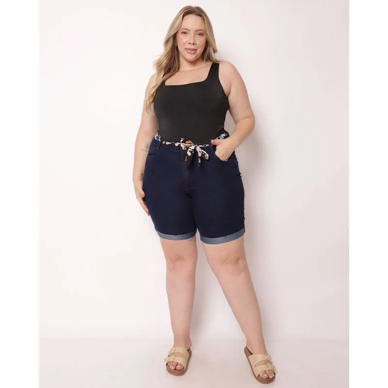 Body Plus Size Feminino Regata Liso Decote Quadrado Preto G2