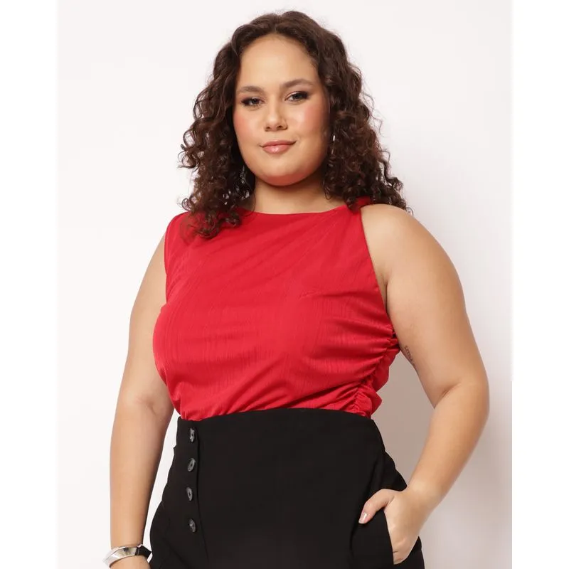 Regata Plus Size Feminina Alça Torcida Vermelha G2