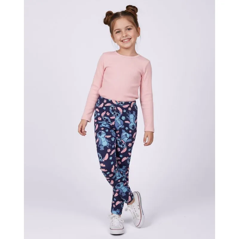 Calça Legging Infantil Disney Stitch Marinho 10