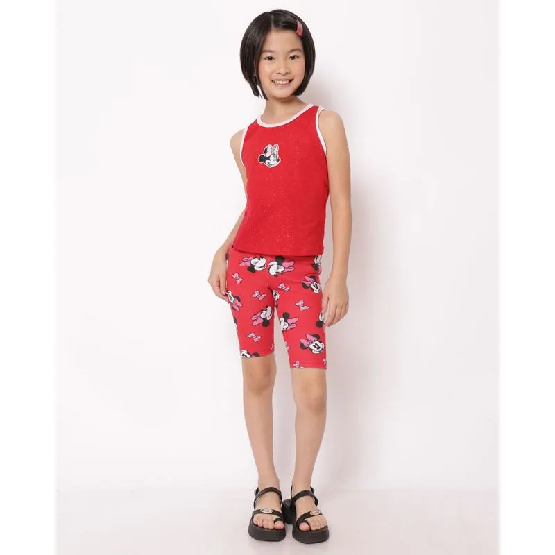 Bermuda Infantil Ciclista Estampada Disney Minnie Vermelha 18