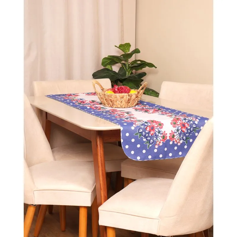 Trilho de Mesa 140cm X 40cm Estampado Azul UN