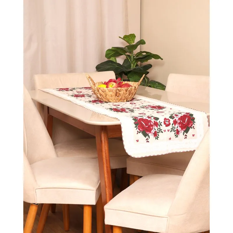 Trilho de Mesa 140cm X 40cm Estampado Bege UN