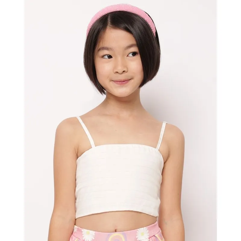 Regata Infantil Cropped Viscose com Lurex Branca 4