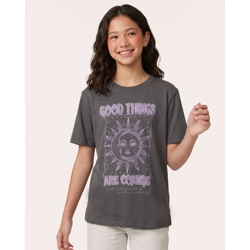 Camiseta Juvenil Algodão Good Things Cinza 16