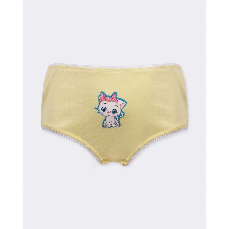 Calcinha infantil Avulsa Tam 4 com Estampas Sortidas Amarela 4
