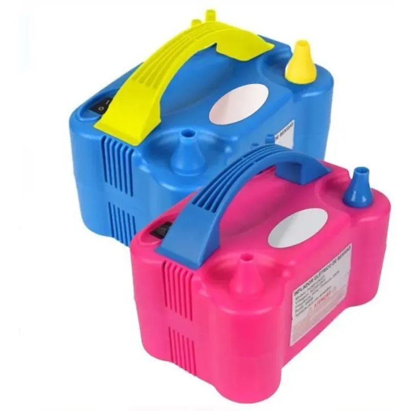 5x Inflador Elétrico Balão Bexiga Bomba 2 Bicos Festa