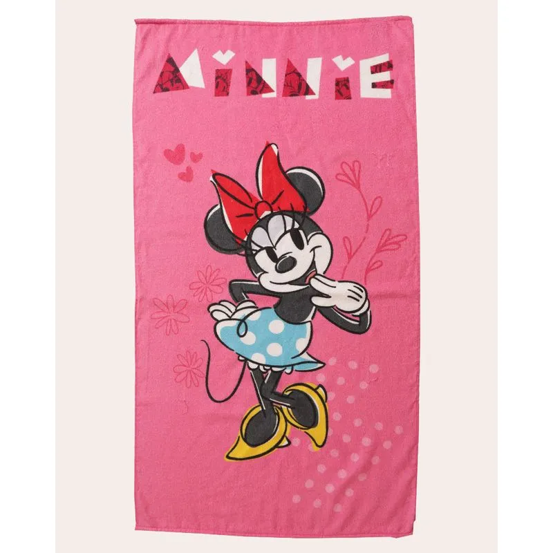 Toalha de Banho Infantil Disney Minnie Algodão Rosa UN