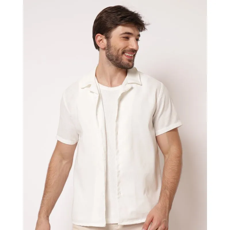 Camisa Masculina Viscolinho Manga Curta Branca P