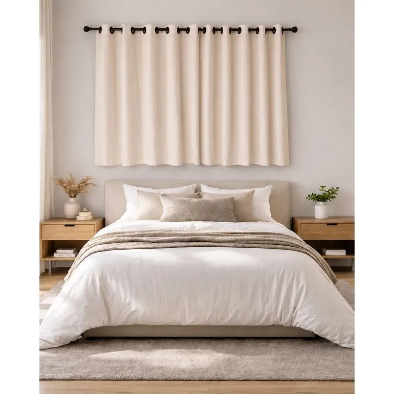 Cortina Bella Janela 260cm x 170cm Texturizada Bege UN