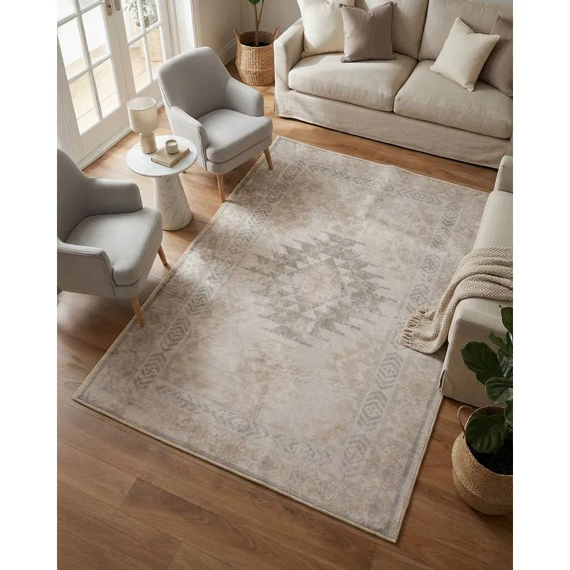 Tapete Flannel Fluffy 100cm X 140cm Lyon Bege UN