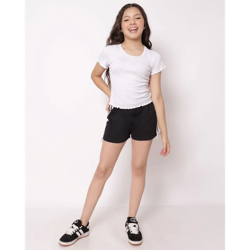 Short Juvenil Curto Moletinho Preto 4
