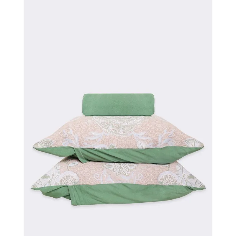 Jogo De Cama Queen 3 Peças 100% Algodão Estampa Floral Verde UN