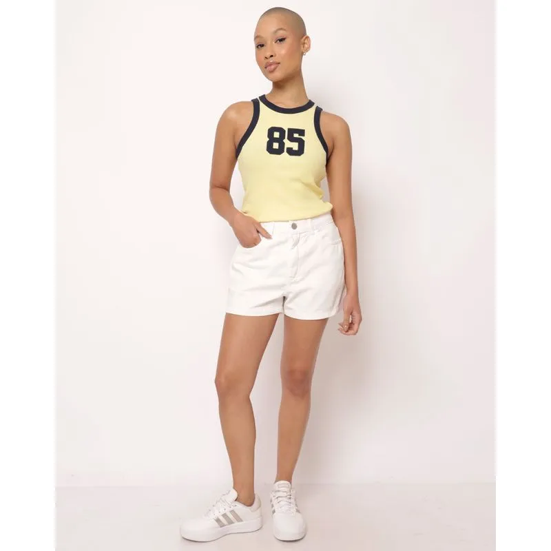 Short Sarja Feminino com Bolsos Off White 40