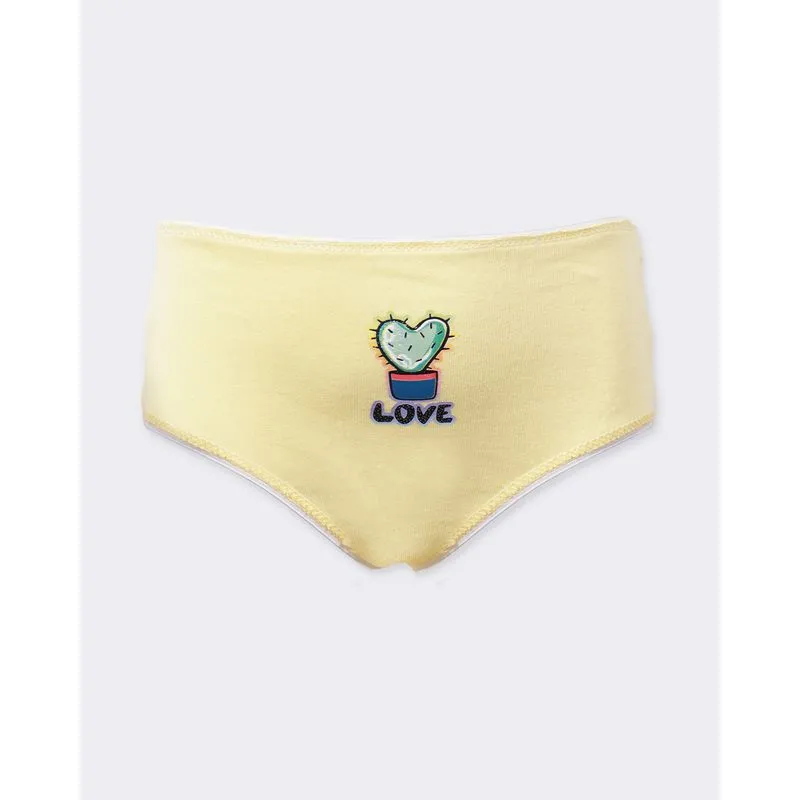 Calcinha infantil Avulsa Tam 6 com Estampas Sortidas Amarela 6
