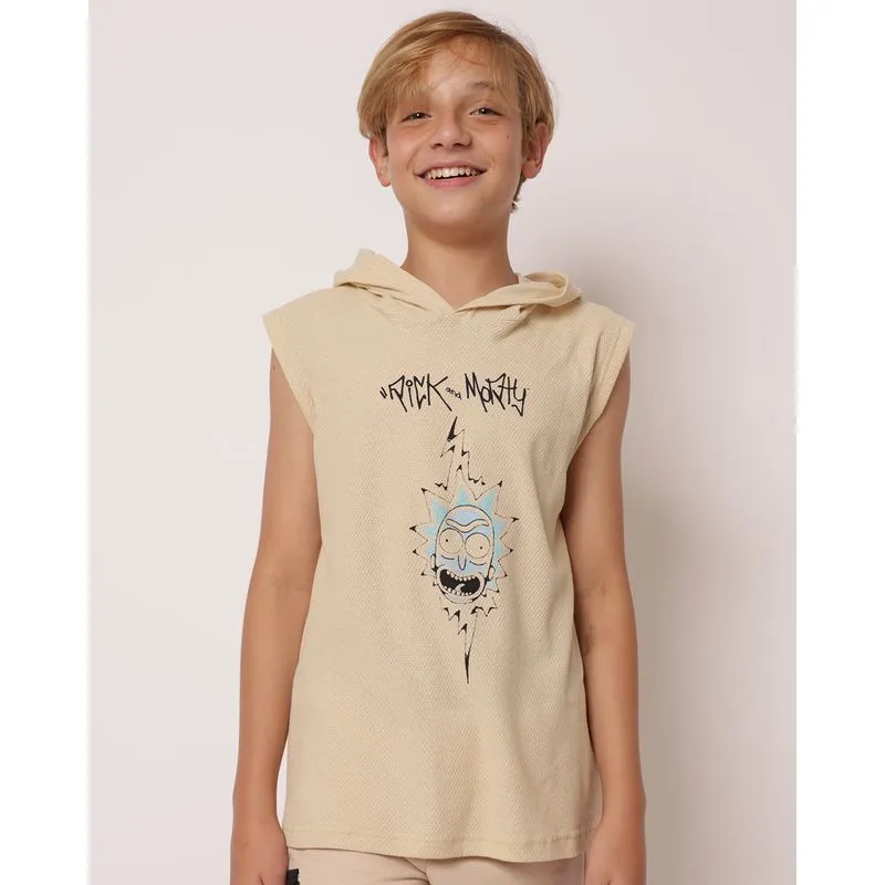 Regata Juvenil com Capuz Rick and Morty Bege 12