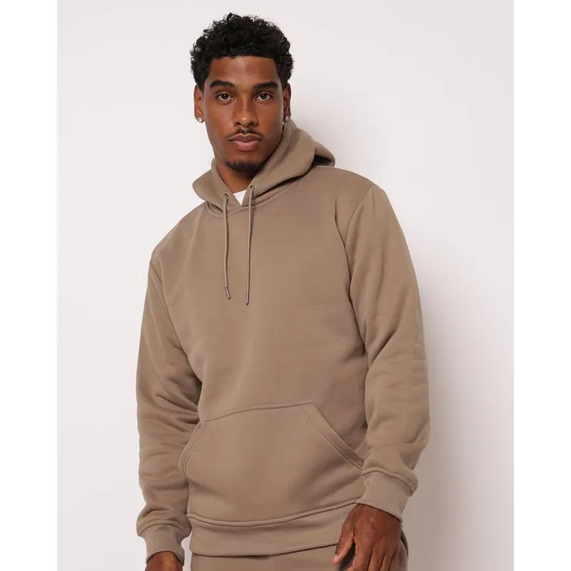 Blusão Moletom Masculino Oversized com Capuz Bege P