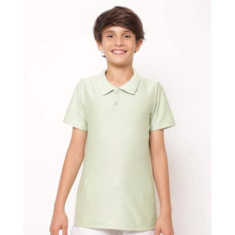 Camisa Polo Juvenil Texturizada Verde 6