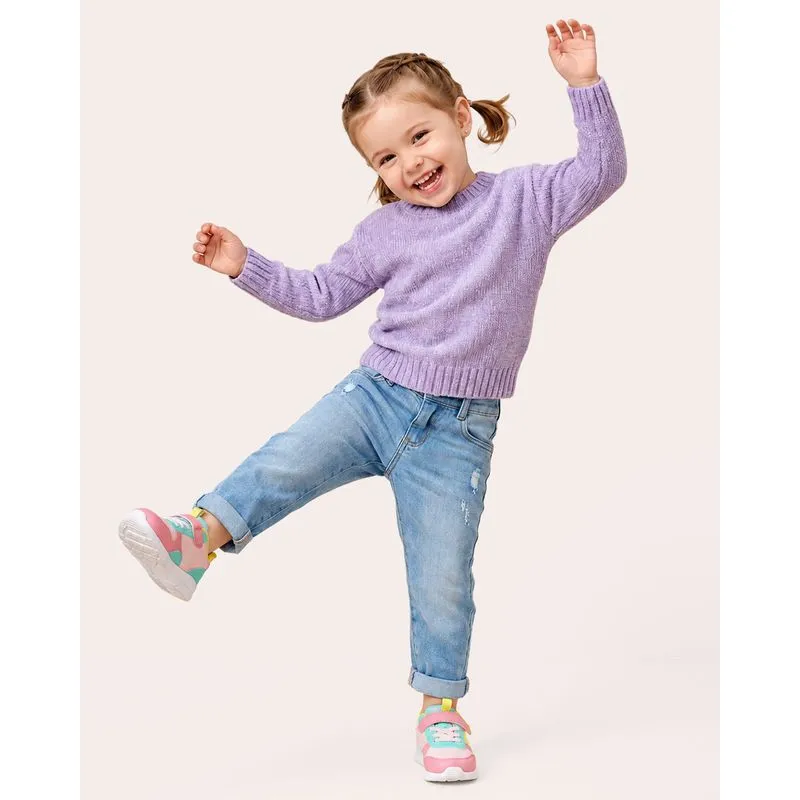 Suéter Tricô Bebê Chenille com Lurex Lilás 2