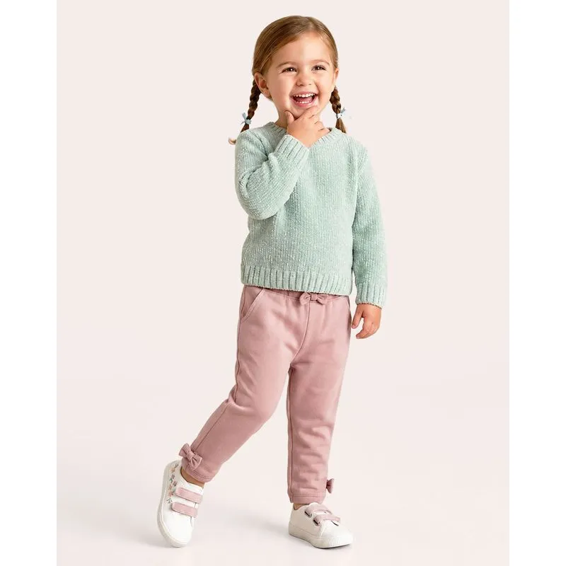 Suéter Bebê Tricô Chenille com Lurex Verde 1
