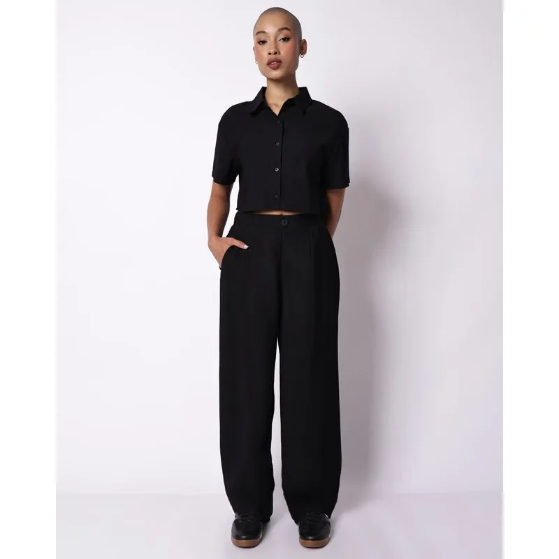 Calça Feminina Reta Viscose Alfaiataria Preta M