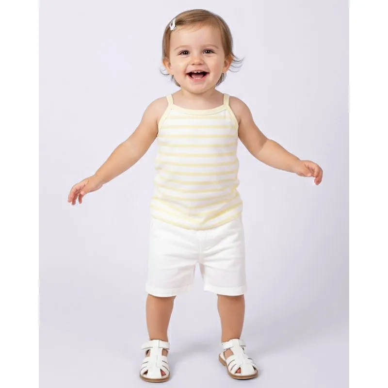 Regata Listrada Bebê Algodão Amarela 2