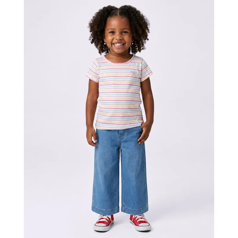 Camiseta Bebe Algodão Manga Curta Listrada 1