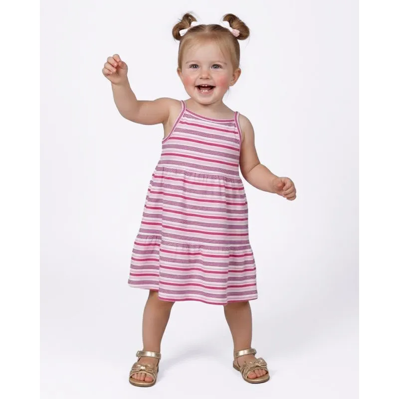 Vestido Bebê Curto Alcinha Listrado Branco 1