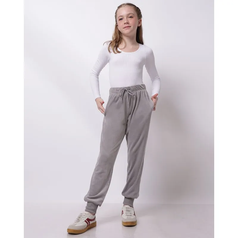 Calça Juvenil Plush Jogger com Bolsos Cinza 12