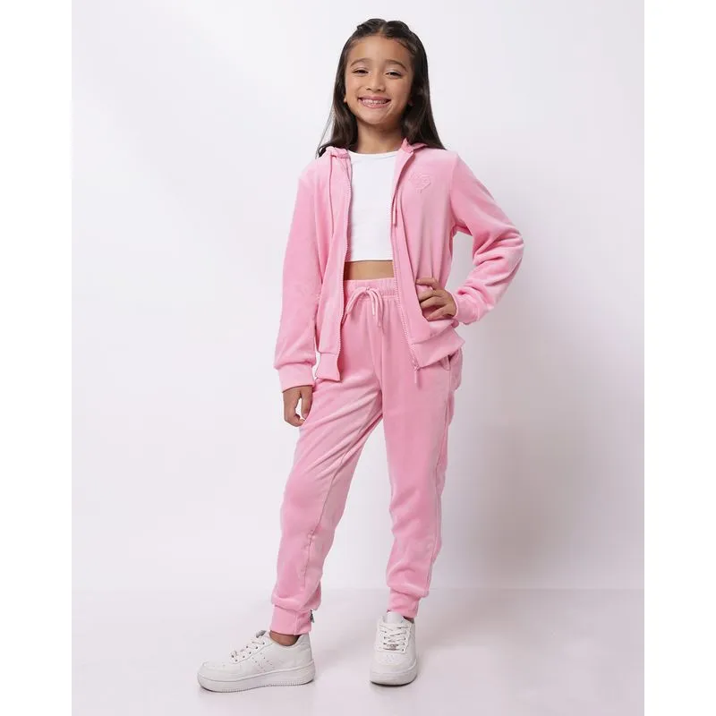 Calça Infantil Jogger Lisa Plush com Bolsos Rosa 4