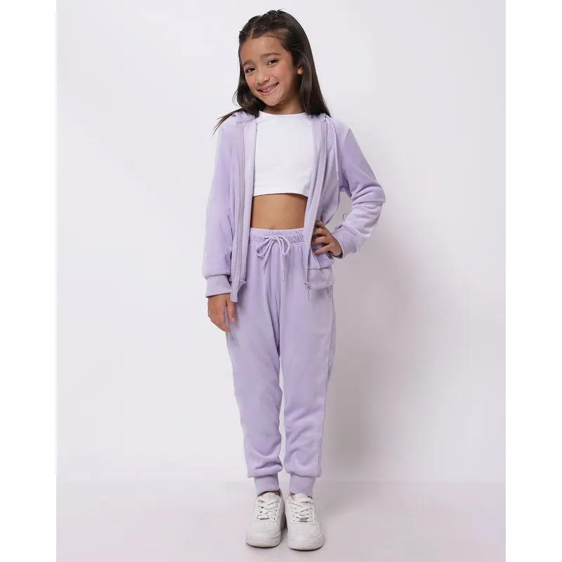 Calça Infantil Jogger Lisa Plush com Bolsos Lilás 6