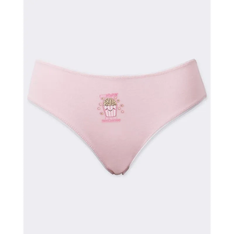 Calcinha Juvenil Avulsa Tam 16 com Estampas Sortidas Rosa 16