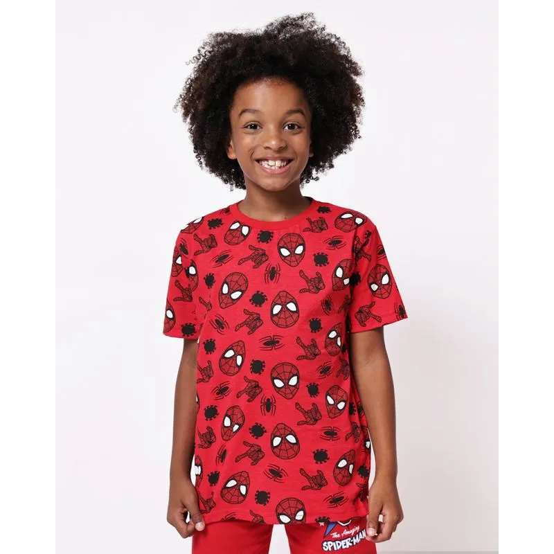 Camiseta Infantil Algodão Homem Aranha Vermelha 4